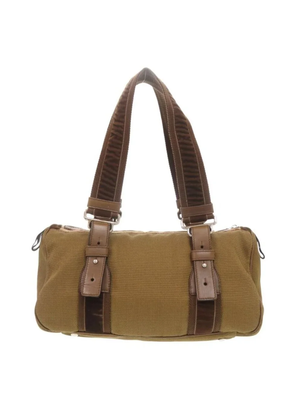 Saint Laurent Mini Boston Canvas Brown Handbag